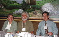 Kenna MacKenzie, AES President; Dan Quiring, ESC President; and Dave McCorquodale enjoying the food at Paddy's Restaurant in Kentville, NS (59kb)