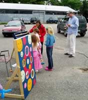 Outdoor 'games of chance' provided opportunity to win an 'insect trinket'. (51kb)
